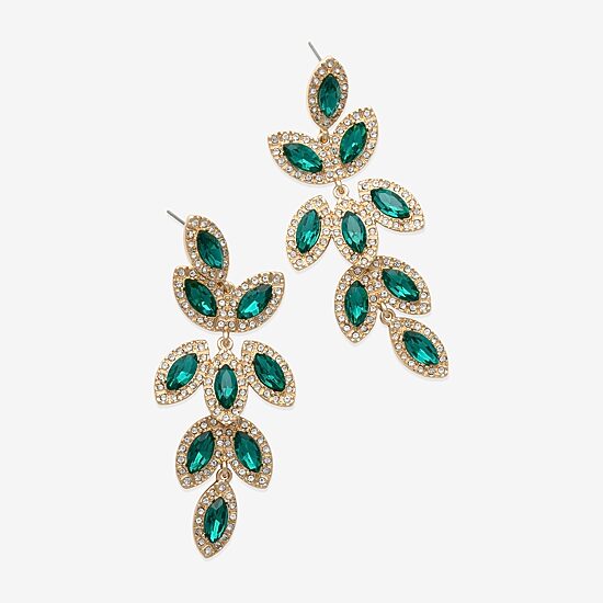 Bijoux Bar Womens Glass Drop Earrings