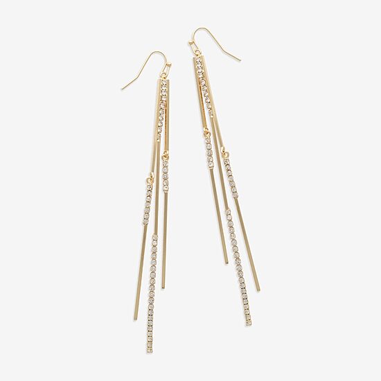 Bijoux Bar Gold Tone Womens Glass Drop Earrings