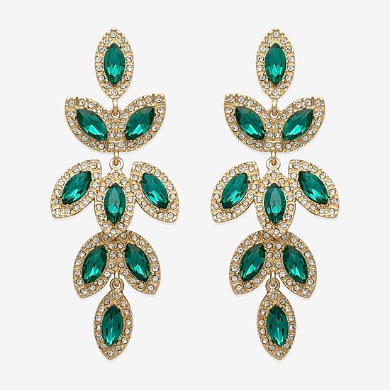 Bijoux Bar Womens Glass Drop Earrings