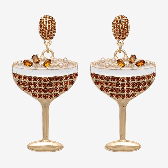 Bijoux Bar Womens Glass Drop Earrings