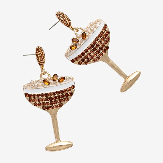 Bijoux Bar Womens Glass Drop Earrings
