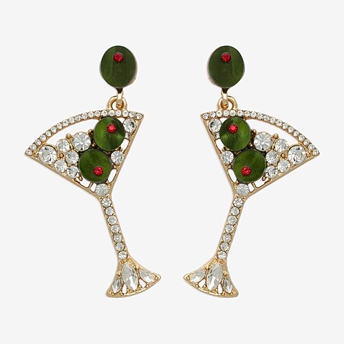 Bijoux Bar Womens Glass Drop Earrings In Yellow