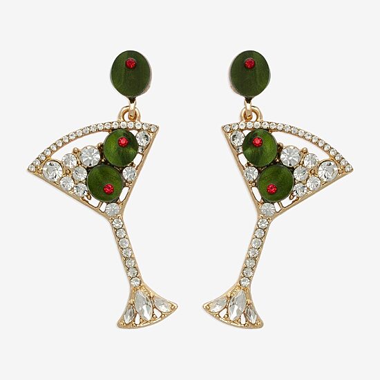 Bijoux Bar Womens Glass Drop Earrings