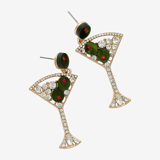 Bijoux Bar Womens Glass Drop Earrings