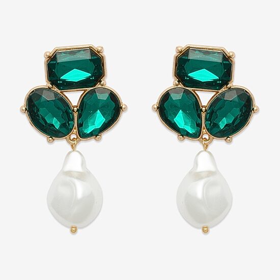 Bijoux Bar Womens Glass Drop Earrings