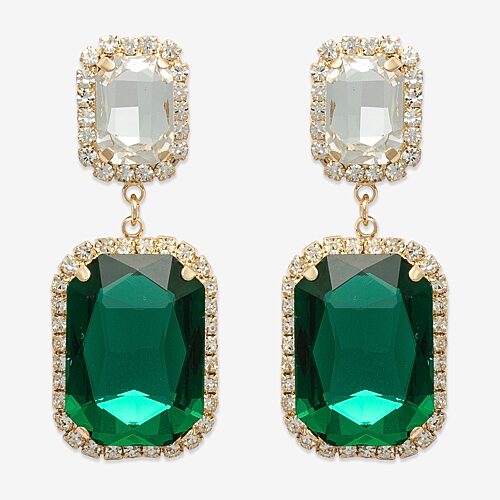 Bijoux Bar Womens Glass Drop Earrings In Green