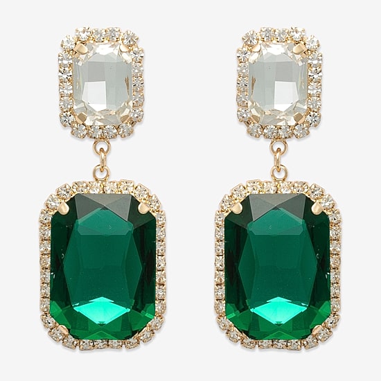 Bijoux Bar Womens Glass Drop Earrings