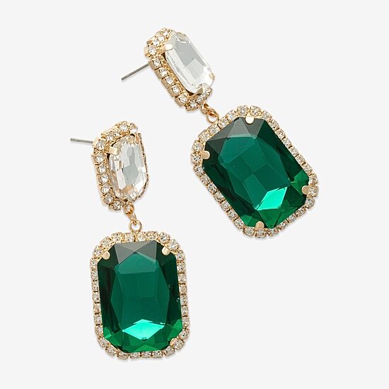 Bijoux Bar Womens Glass Drop Earrings