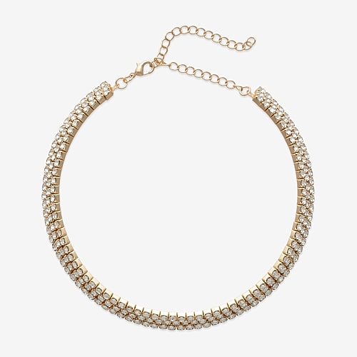 Bijoux Bar Womens 12 Inch Collar Necklace In Yellow