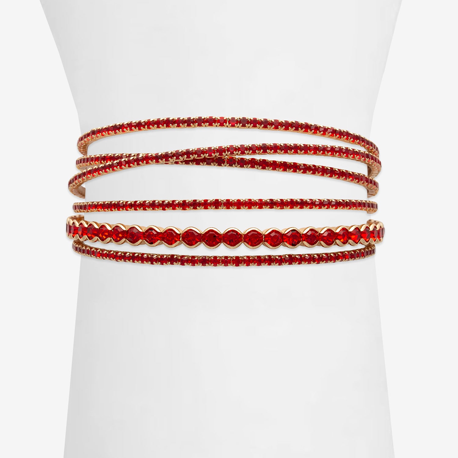 Bijoux Bar Womens White Glass Wrap Bracelet