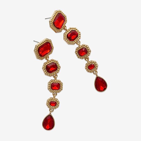 Bijoux Bar Womens Glass Drop Earrings