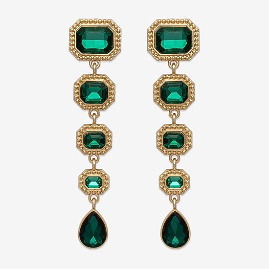 Bijoux Bar Womens Glass Drop Earrings