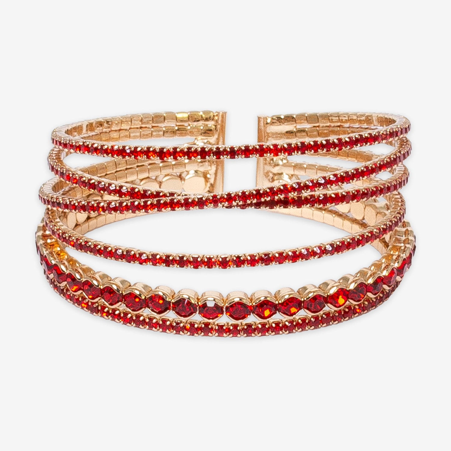 Bijoux Bar Womens White Glass Wrap Bracelet