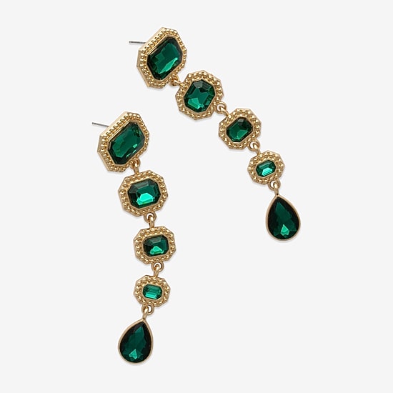 Bijoux Bar Womens Glass Drop Earrings