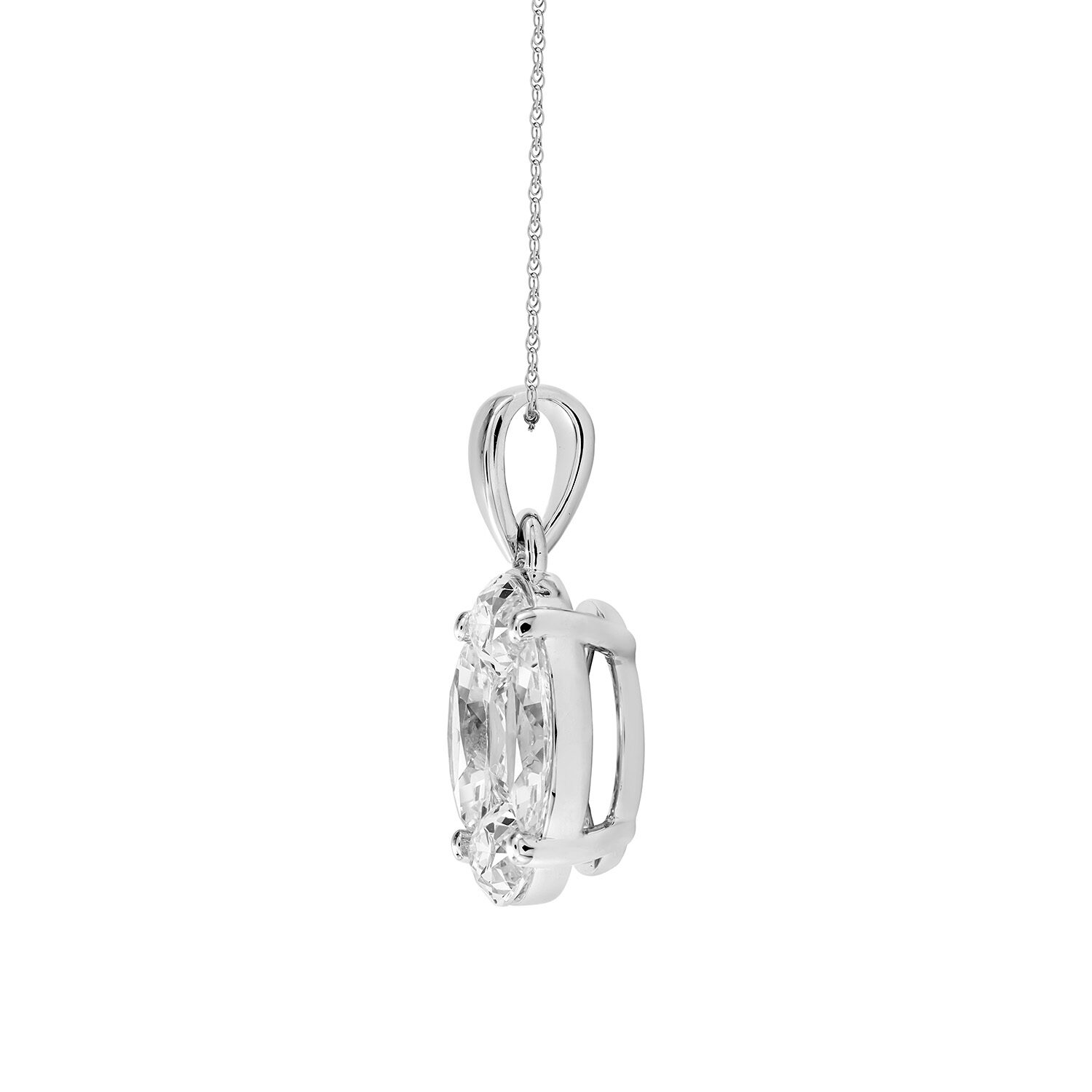 (F / Si2) Womens 2 CT. T.W. Lab Grown White Diamond 10K Gold Round 18 Inch Pendant Necklace