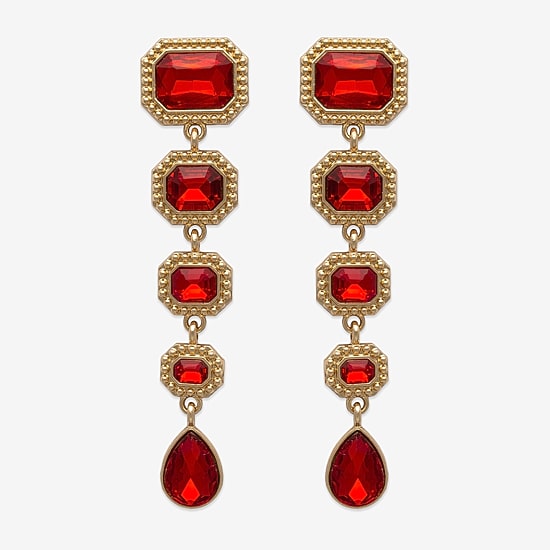Bijoux Bar Womens Glass Drop Earrings