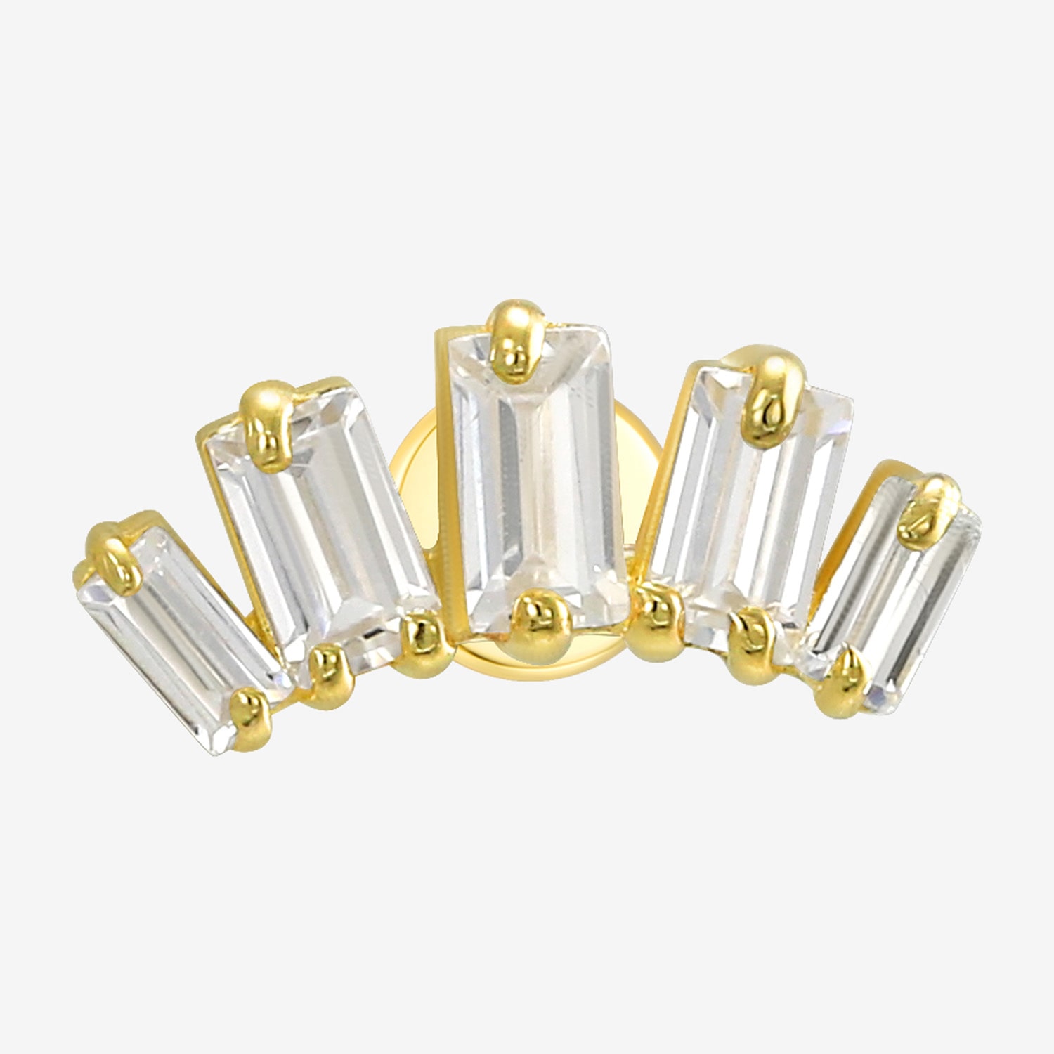 Gold Addiction Womens White Cubic Zirconia 10K Gold 8.2mm Single Earring