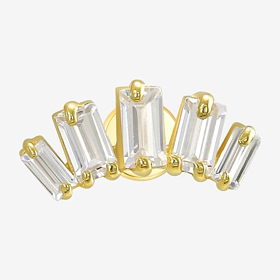 Gold Addiction Womens White Cubic Zirconia 10K Gold 8.2mm Single Earring
