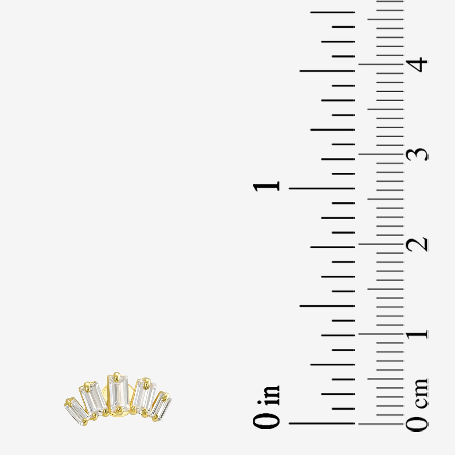 Gold Addiction Womens White Cubic Zirconia 10K Gold 8.2mm Single Earring