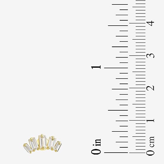 Gold Addiction Womens White Cubic Zirconia 10K Gold 8.2mm Single Earring