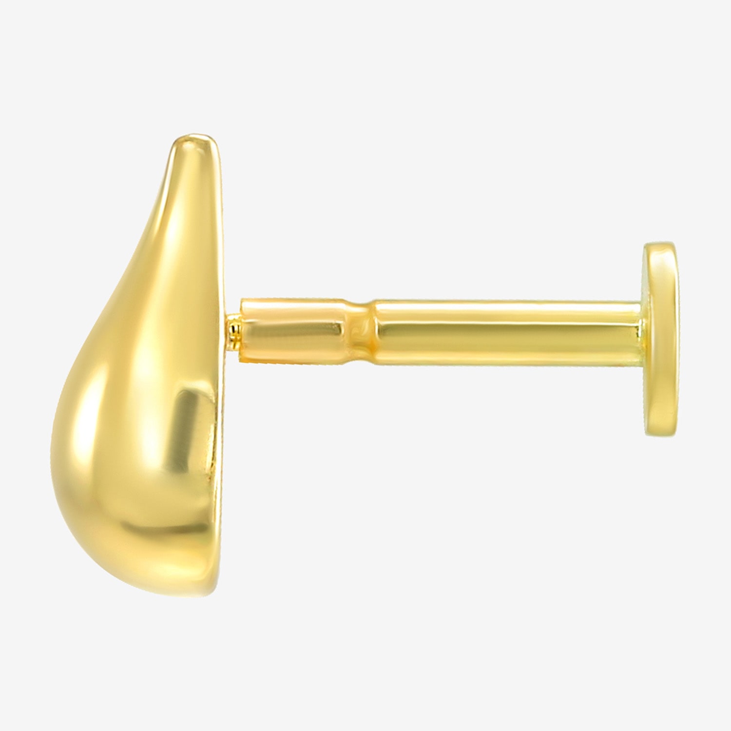 Gold Addiction Womens 10K Gold 7mm Single Earring