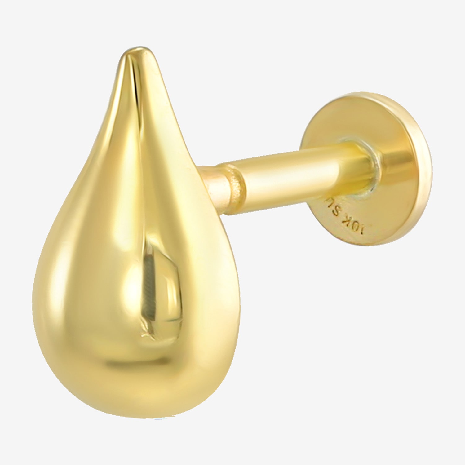 Gold Addiction Womens 10K Gold 7mm Single Earring