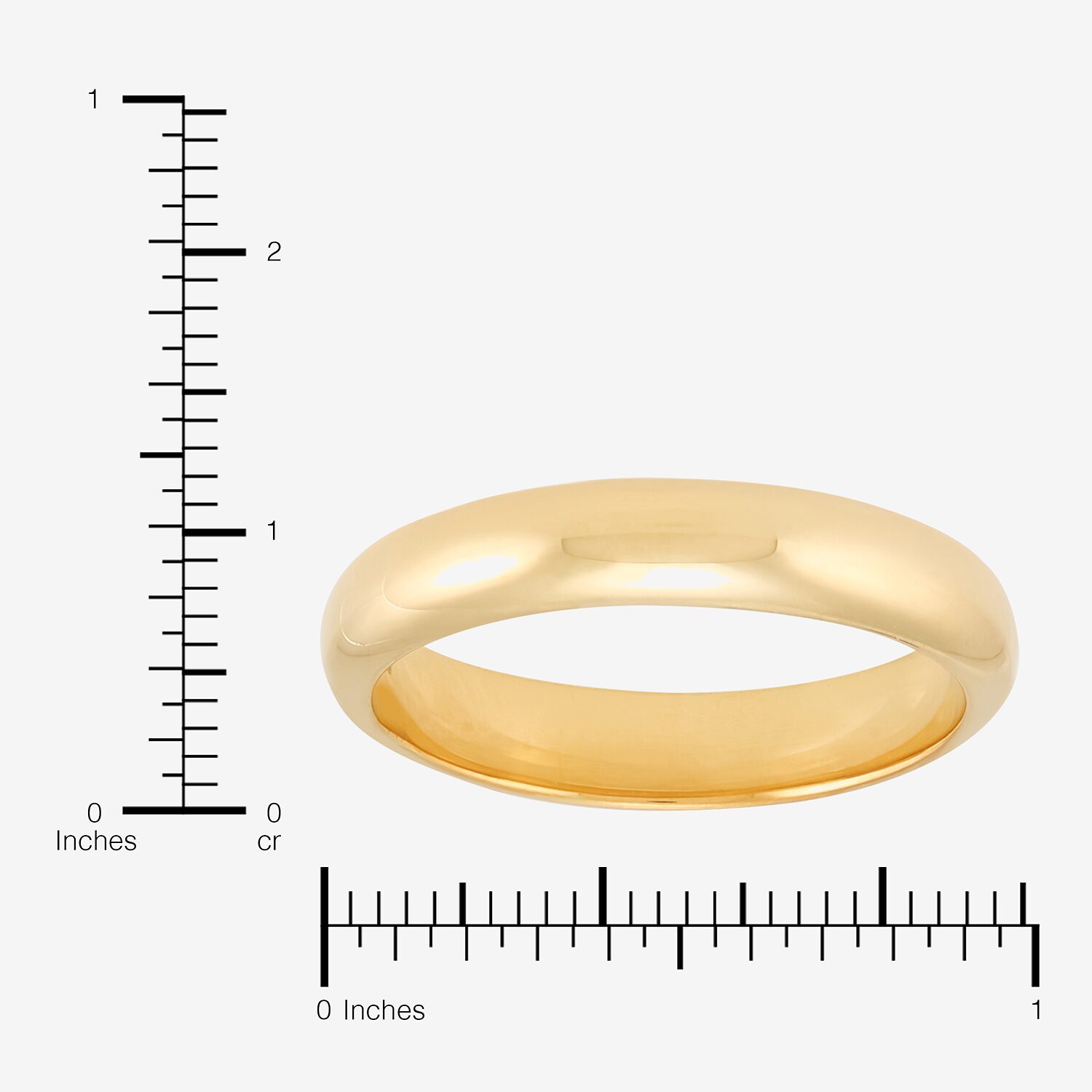 Unisex Adult 4MM 14K Gold Over Silver Wedding Band