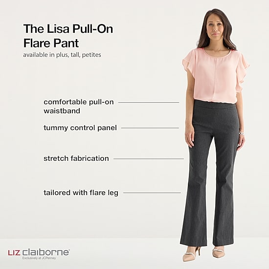 Liz Claiborne Lisa Womens Tall Flare Pull-On Pant