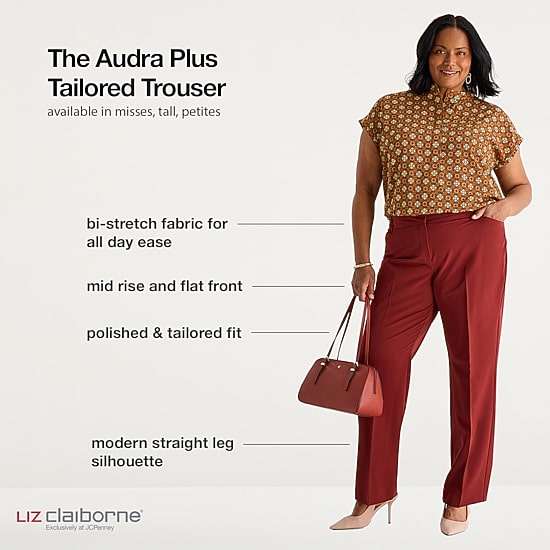 Liz Claiborne Audra Womens Straight Mid Rise Trouser