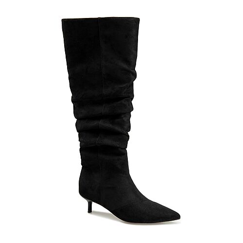 RM Rebecca Minkoff Womens Penelope Kitten Heel Slouch Boots, 9 Medium, Black