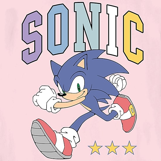 Girls Crew Neck Short Sleeve Regular Fit Sonic the Hedgehog Graphic T-Shirt
