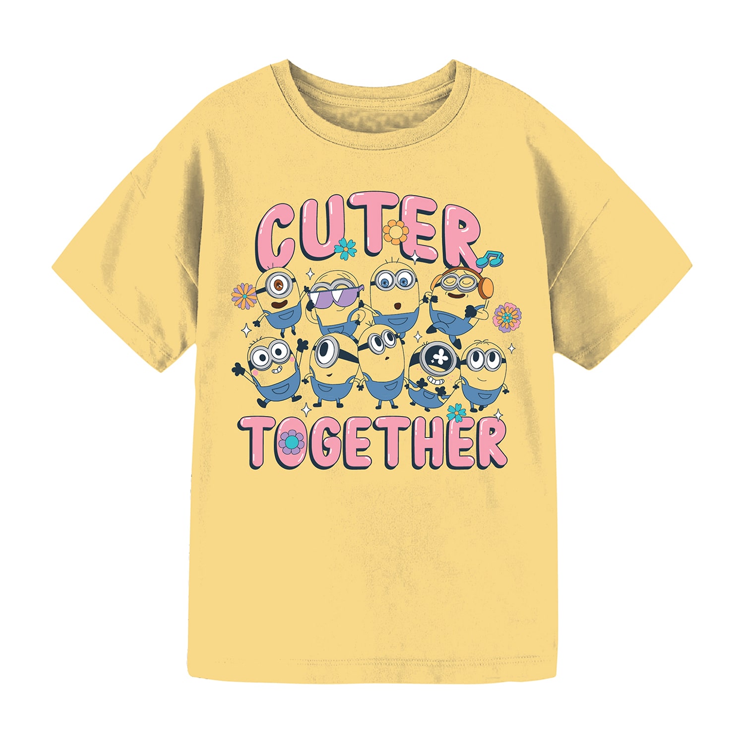 Girls Crew Neck Short Sleeve Regular Fit Minions Graphic T-Shirt