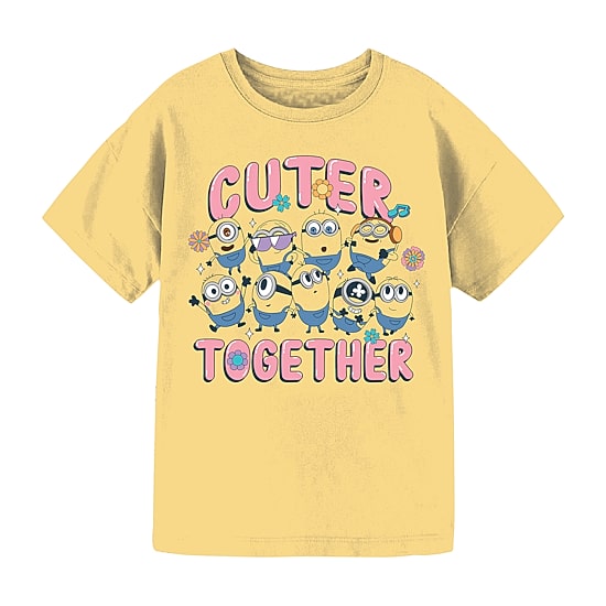 Girls Crew Neck Short Sleeve Regular Fit Minions Graphic T-Shirt