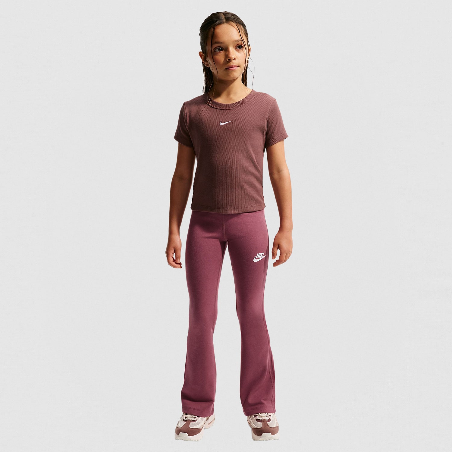 Nike Big Kid Girls High Rise Knit Active Flare Full Length Leggings
