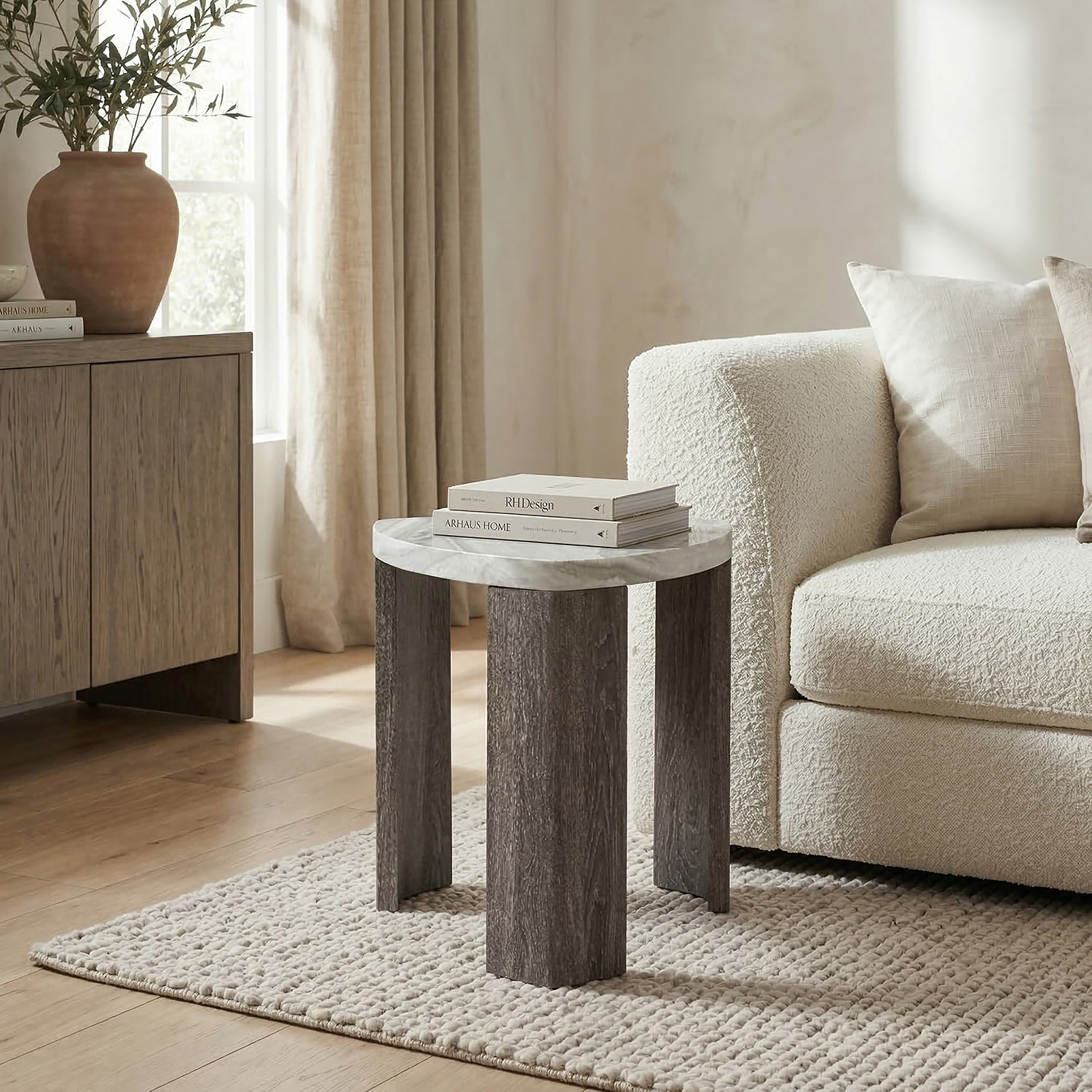 Furniture of America™ Umber Triangle Faux-Marble Top End Table