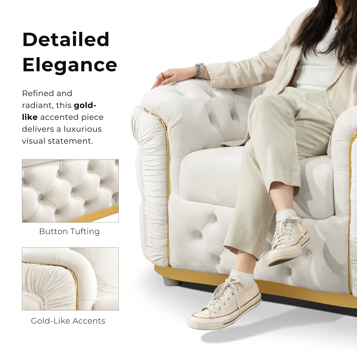 Furniture of America™  SERA Cushioned Accent Chair in Beige