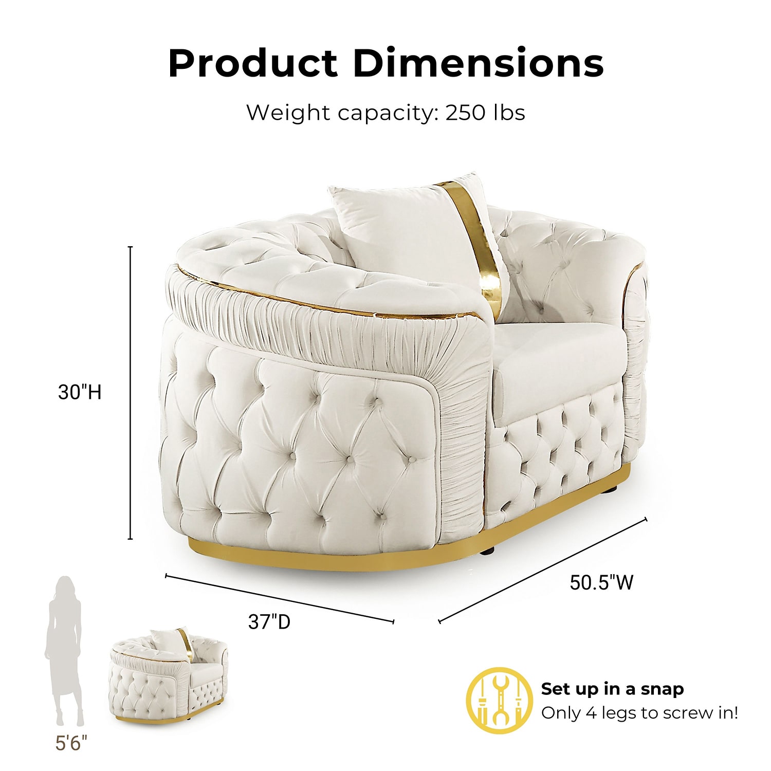 Furniture of America™  SERA Cushioned Accent Chair in Beige