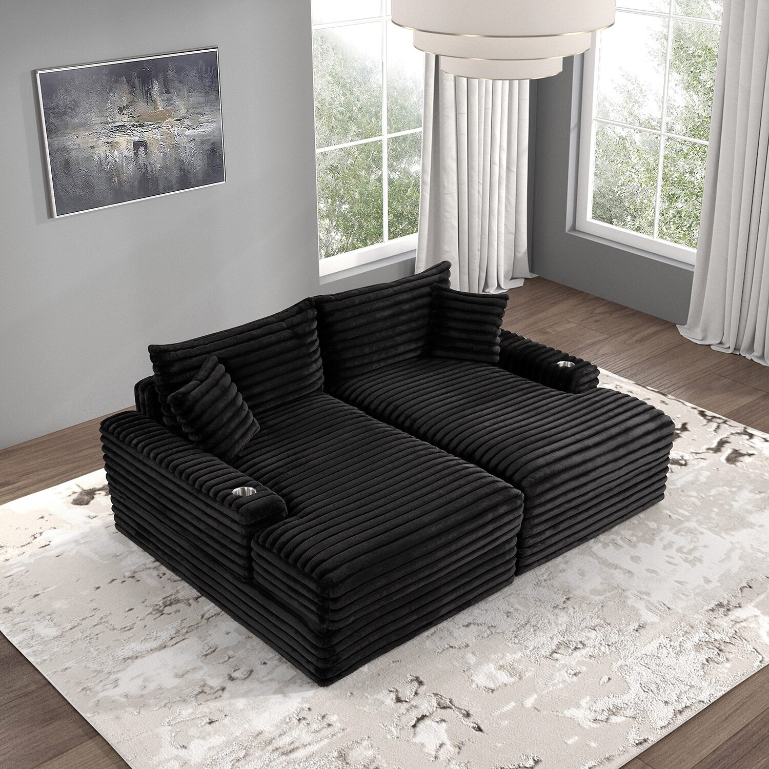 Furniture of America™  LIANNA Chaise Lounge with Cup Holder and USB Port