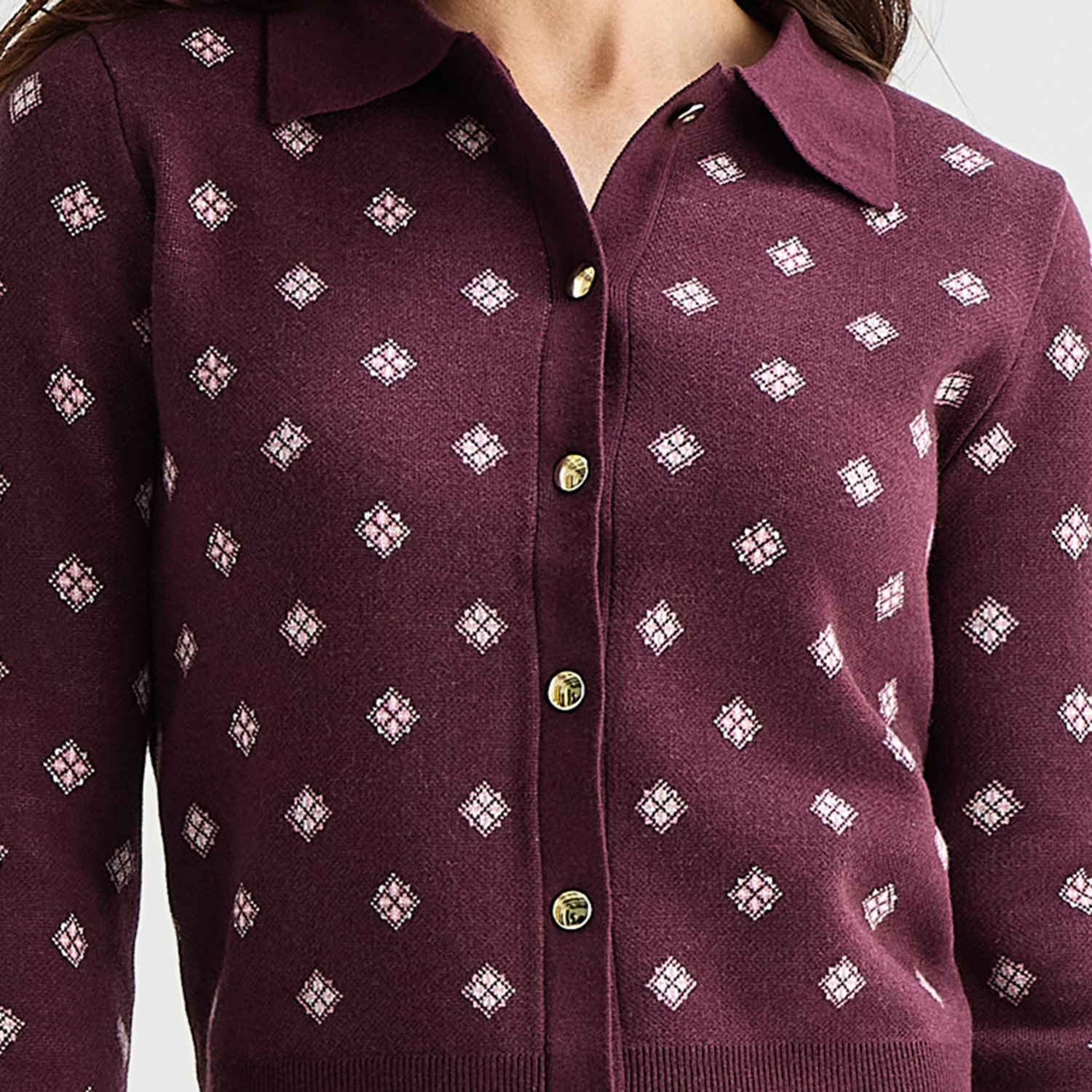 Liz Claiborne Womens Long Sleeve Button Cardigan