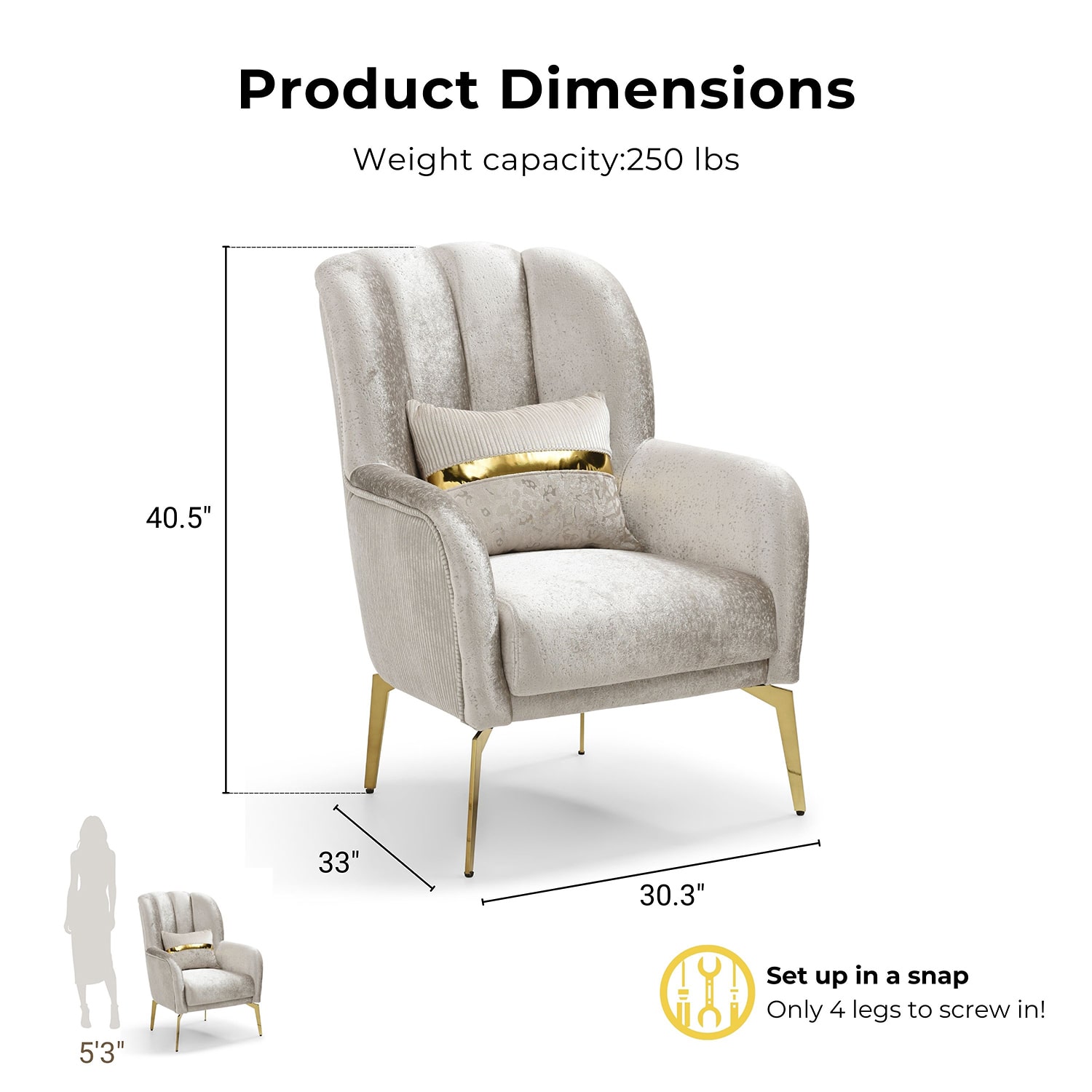 Furniture of America™  VERA Cushioned Accent Chair in Beige