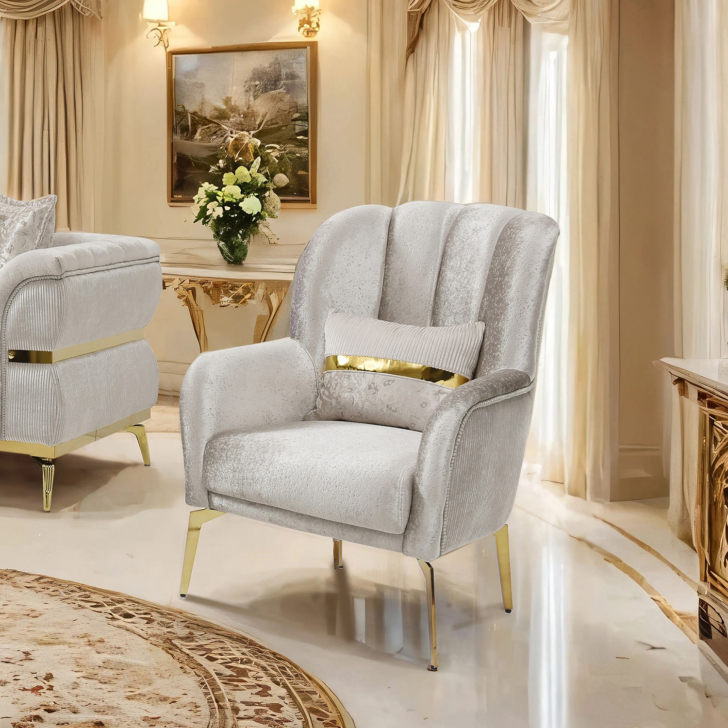 Furniture of America™  VERA Cushioned Accent Chair in Beige