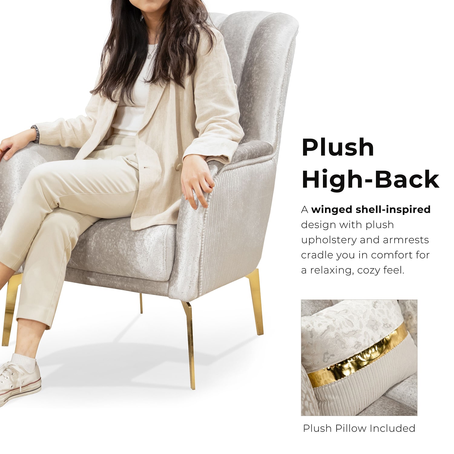 Furniture of America™  VERA Cushioned Accent Chair in Beige