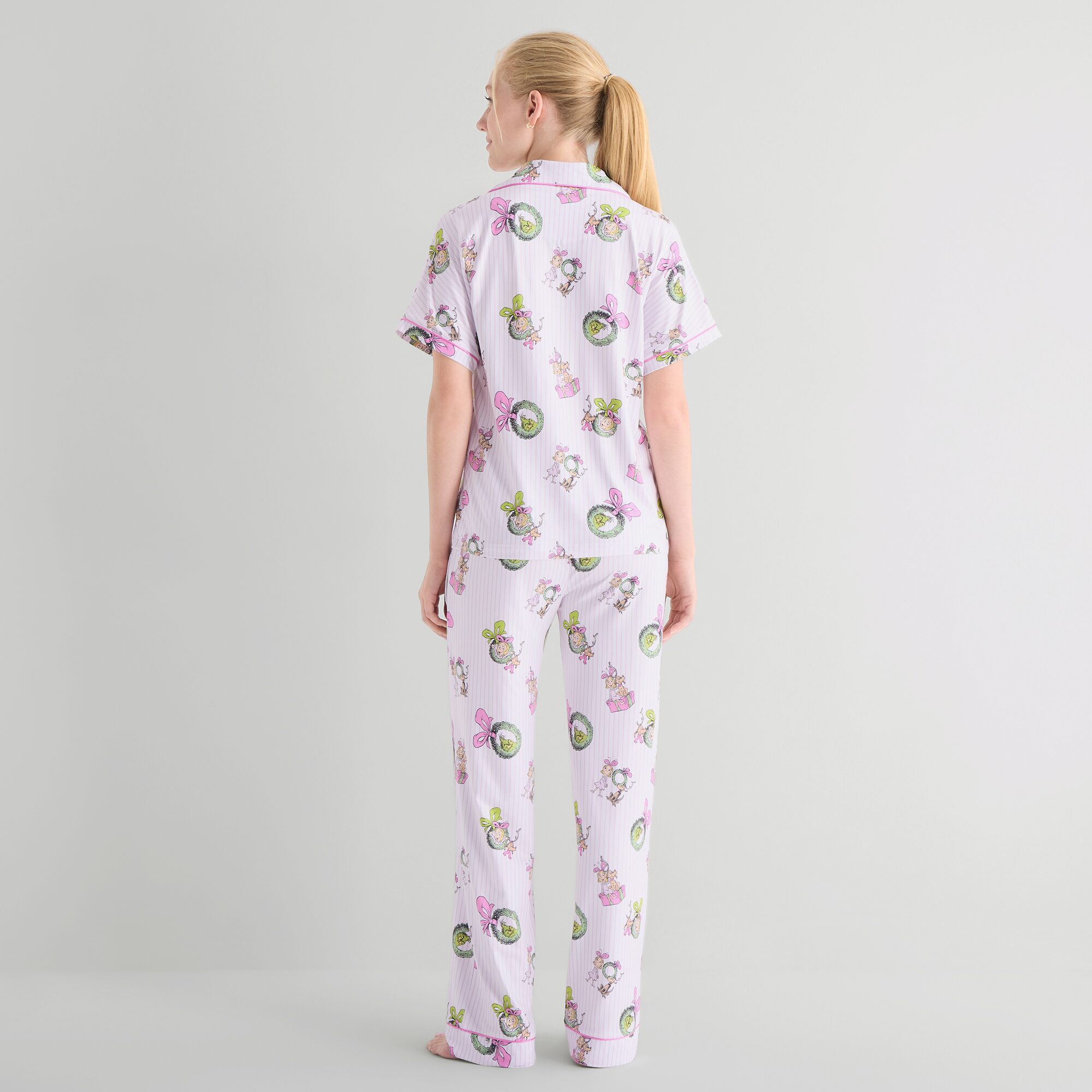 Disney Mjc Womens Grinch Long Sleeve 2-pc. Pajama Set