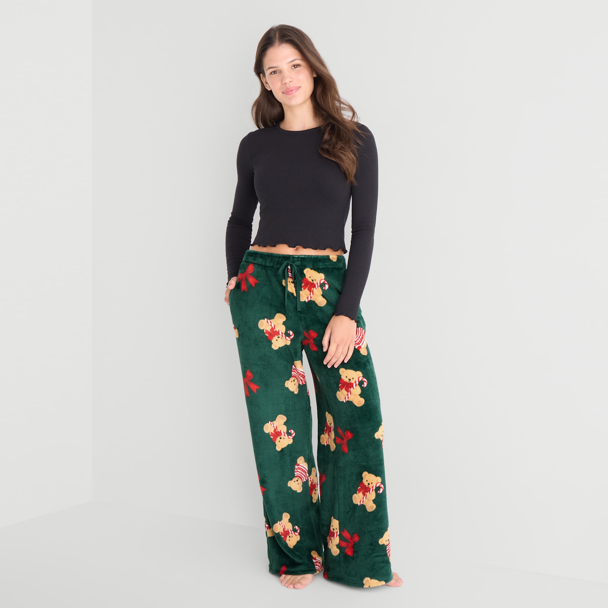 Arizona Womens Juniors Fleece Pajama Pants