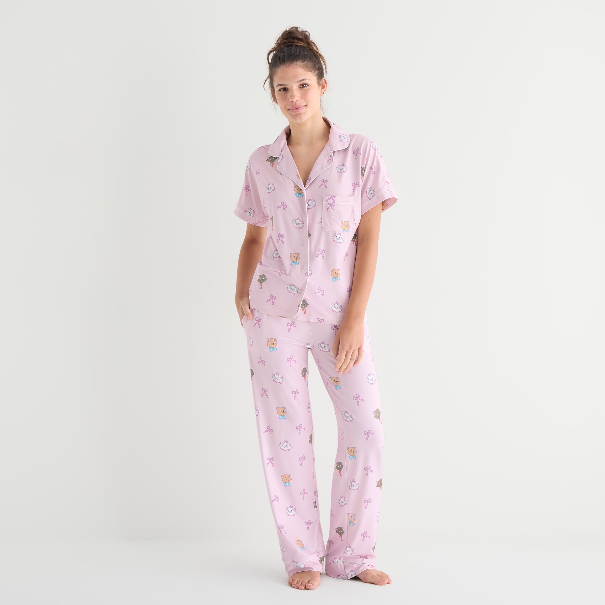 Disney Mjc Womens The Aristocats Long Sleeve 2-pc. Pajama Set