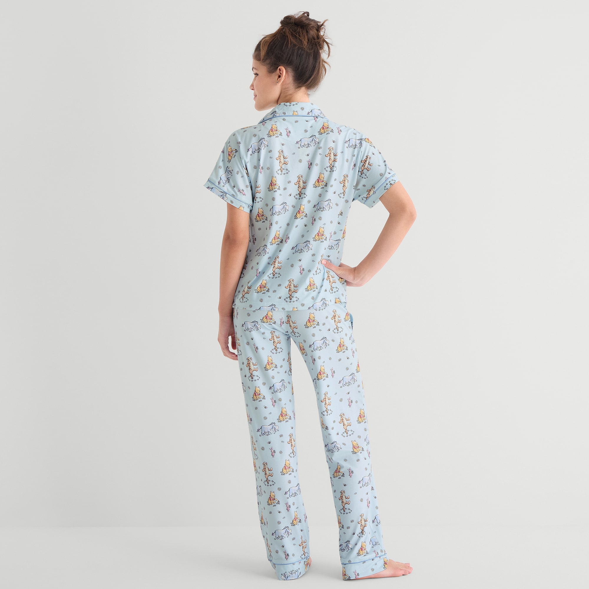 Disney Mjc Womens Winnie The Pooh Long Sleeve 2-pc. Pajama Set
