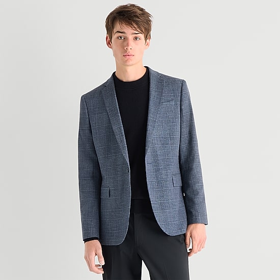 J. Ferrar Ultra Comfort Mens Plaid Slim Fit Sport Coat