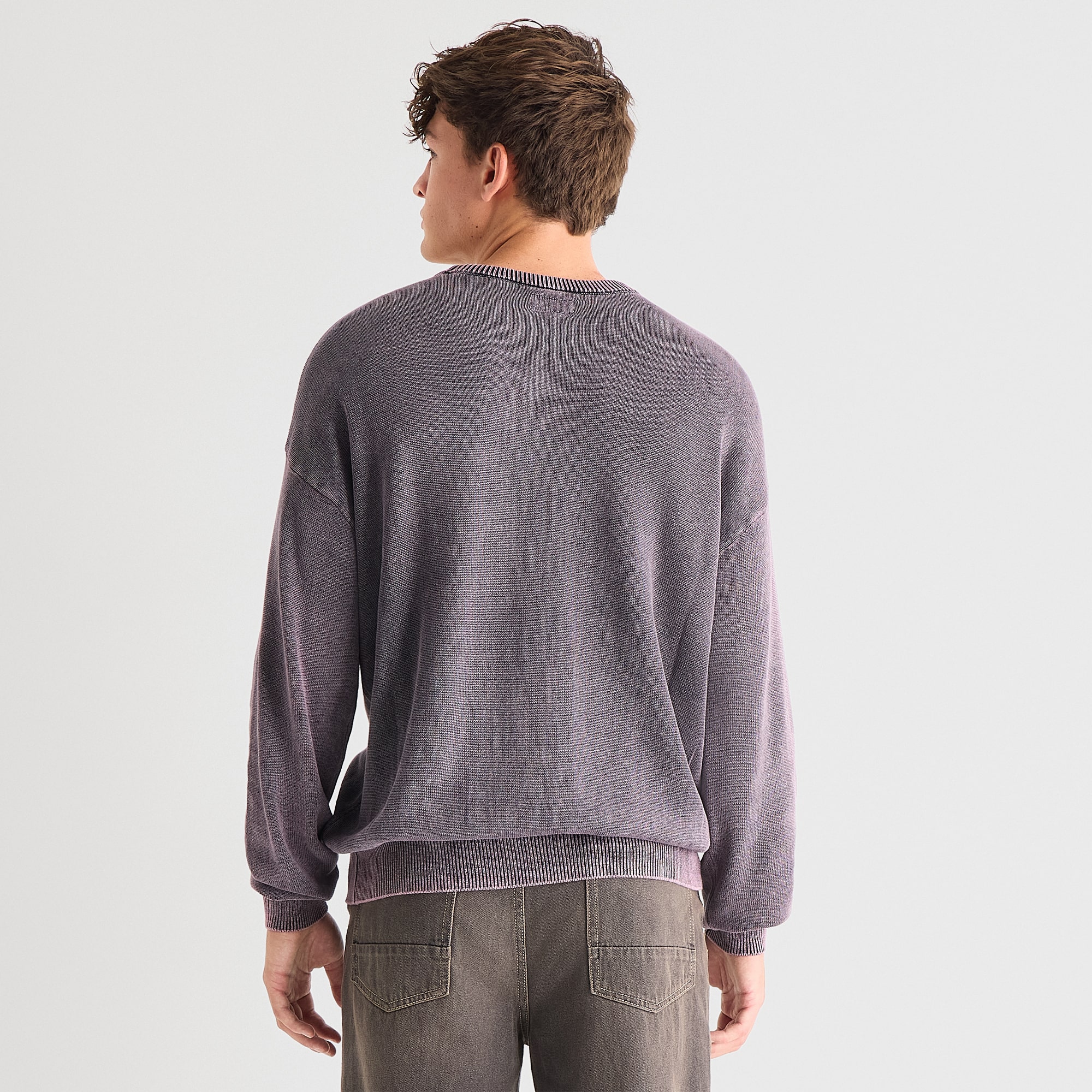 Arizona Mens Crew Neck Long Sleeve Pullover Sweater