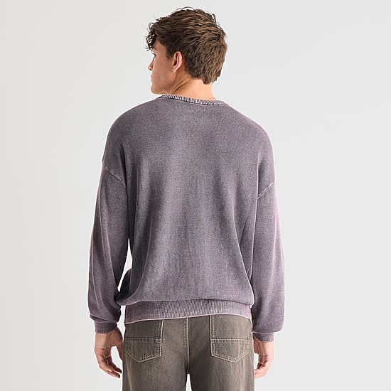 Arizona Mens Crew Neck Long Sleeve Pullover Sweater