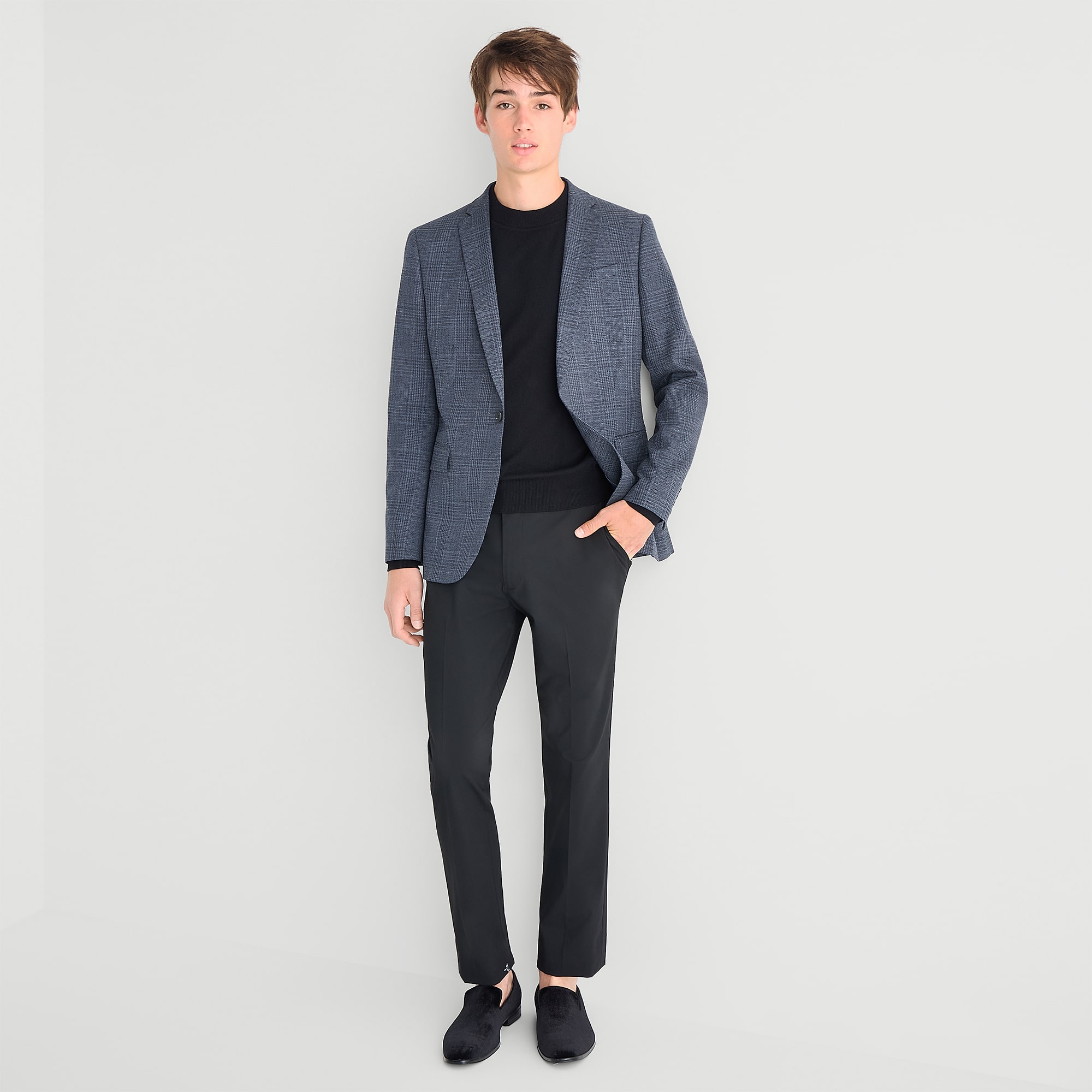 J. Ferrar Ultra Comfort Mens Plaid Slim Fit Sport Coat